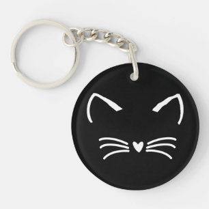 Sweet Cat Kitten Face Key Ring