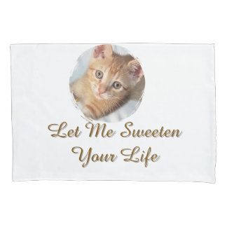Sweet Cat Photo, Text, Replaceable, Pillowcase