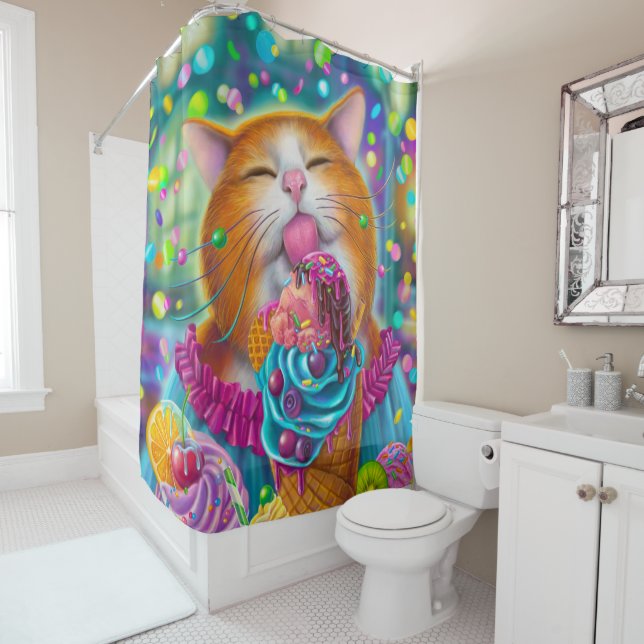 Sweet Cat Shower Curtain (In Situ)
