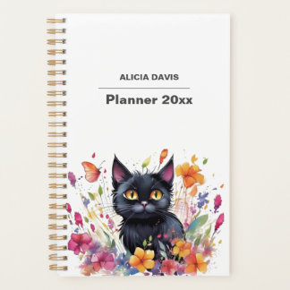 Sweet Cat Watercolor Undated  | your name Planner
