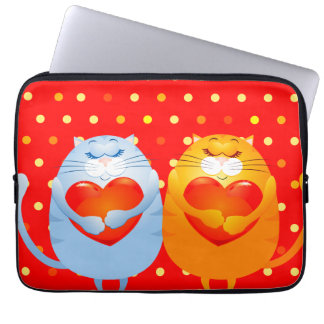 Sweet cats in love, laptop sleeve