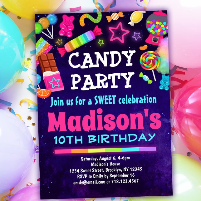 Sweet Celebration Candy Buffet Birthday Party Invitation (Creator Uploaded)