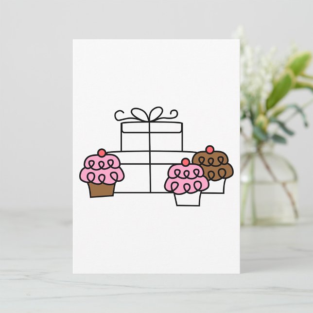 Sweet Celebration Cupcake and Gift Box  Invitation (Creator Uploaded)