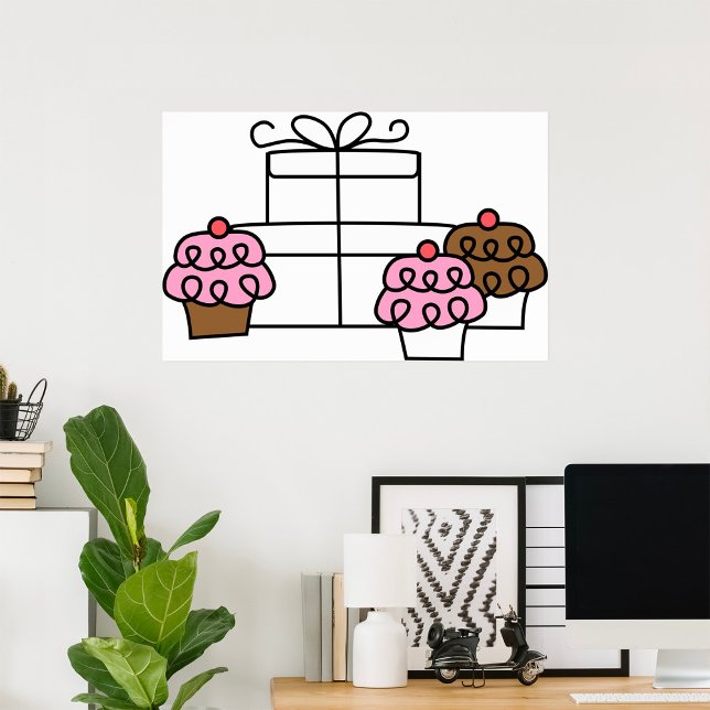 Sweet Celebration Cupcake and Gift Box  Poster (Creator Uploaded)