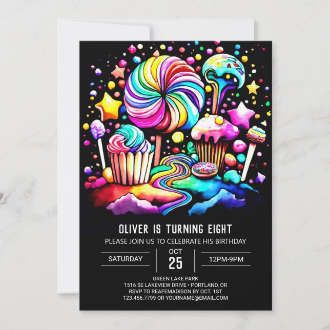 Sweet Celebration Cupcake Birthday Invitation (Front)