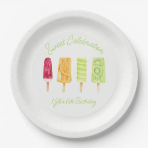 Sweet Celebration Popsicle Birthday Paper Plate