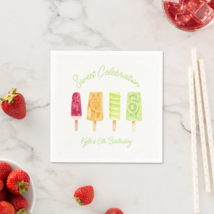 Sweet Celebration Popsicle Birthday Party Napkin