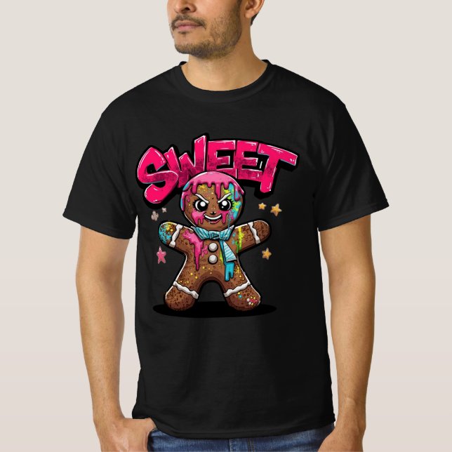 Sweet Chaos – Graffiti Gingerbread Christmas Shirt (Front)