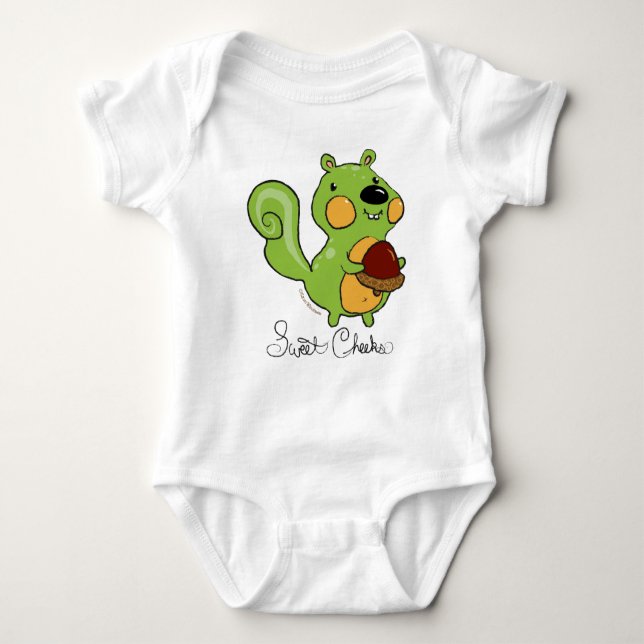 Sweet Cheeks in Green Baby Bodysuit (Front)