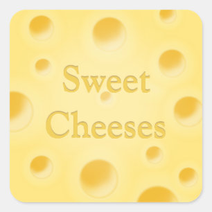 "Sweet Cheese" Holey Cheese Slice Customisable Square Sticker