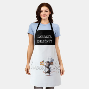 "Sweet Chef" Mouse Logo Illustration Apron