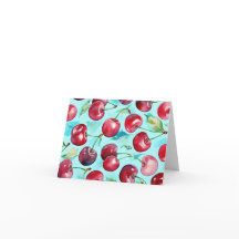 Sweet cherries colourful watercolor cherry art