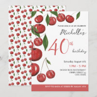 Sweet Cherries Watercolor Illustration Birthday In