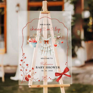 Sweet Cherry Baby Shower Welcome Sign