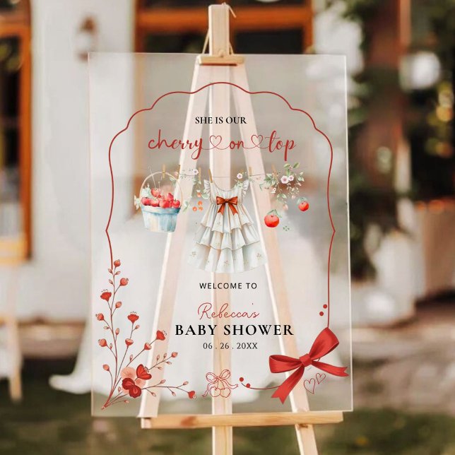 Sweet Cherry Baby Shower Welcome Sign  (Creator Uploaded)