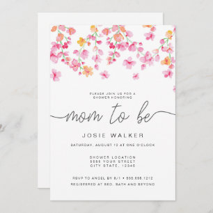 Sweet Cherry Blossoms Baby Shower Invitation