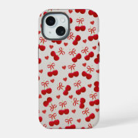 Sweet Cherry Bow iPhone 15 Case 🍒