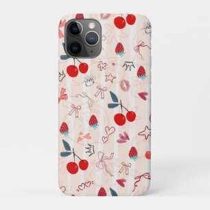 Sweet Cherry Bows and Stars Aesthetic Design Case-Mate iPhone Case