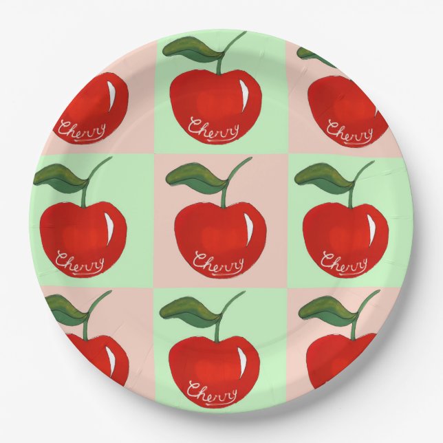 Sweet cherry delight paper plate (Front)