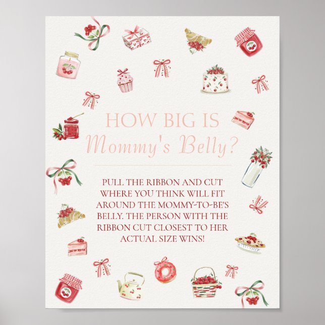 Sweet Cherry Dessert How Big Mommys Belly  Poster (Front)