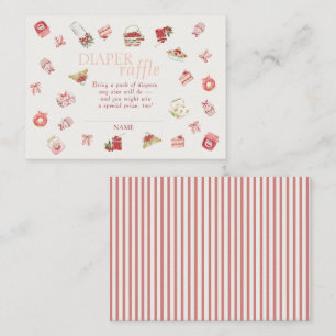 Sweet Cherry Dessert Watercolor Diaper Raffle Enclosure Card