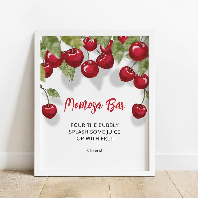 Sweet Cherry  Momosa Bar Baby Shower Poster (Creator Uploaded)