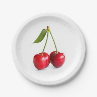 Sweet cherry paper plate