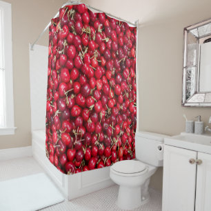 Sweet cherry pattern shower curtain