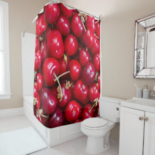 Sweet cherry pattern shower curtain