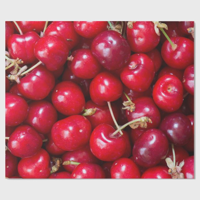 Sweet cherry pattern table lamp wrapping paper (Flat)