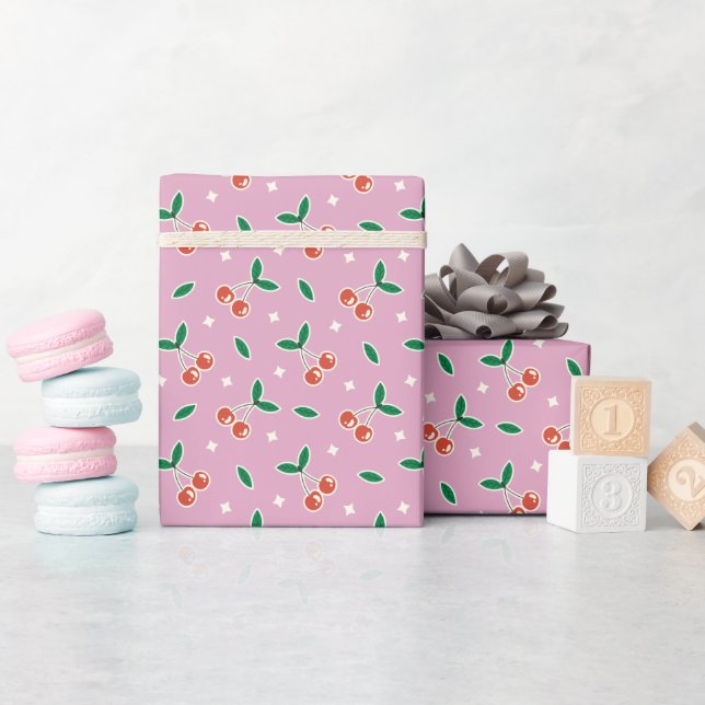 Sweet Cherry Pattern Wrapping Paper Roll (Baby Shower)