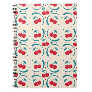 Sweet Cherry Retro Pattern  Notebook