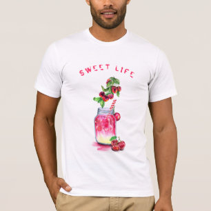 Sweet Cherry T-Shirt Cool Drink - Custom Text