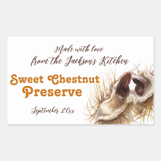 Sweet chestnut preserve jam label food sticker (Front)