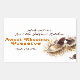 Sweet chestnut preserve jam label food sticker