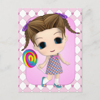 Sweet Chibi Girl Postcard