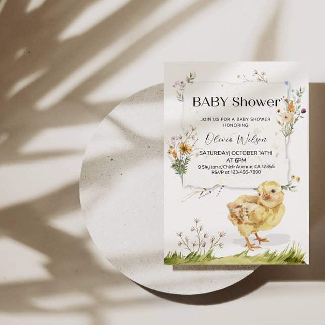 "Sweet Chick Baby Shower | Adorable Farm-Themed  Invitation (Creator Uploaded)