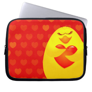 Sweet chick in love, laptop sleeve