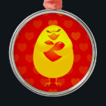 Sweet chick,  ornament<br><div class="desc">Sweet chick with big red heart</div>