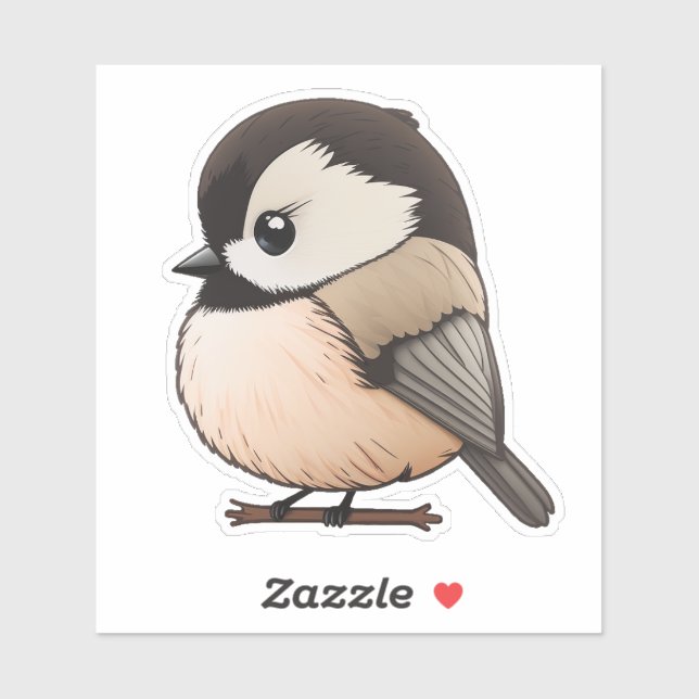 Sweet Chickadee Vinyl Sticker, Cute Bird Sticker (Sheet)