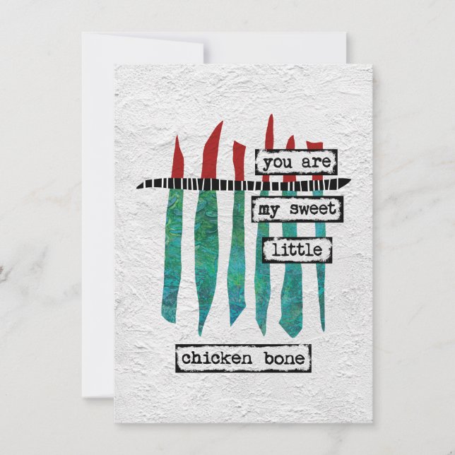 Sweet Chicken Bone Greeting Card - Modern Abstract (Front)