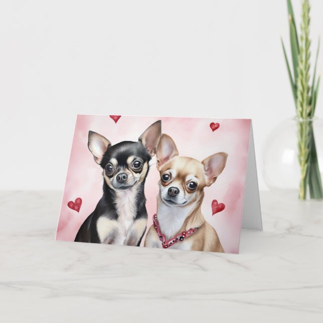 Sweet Chihuahua Couple Card (Front)