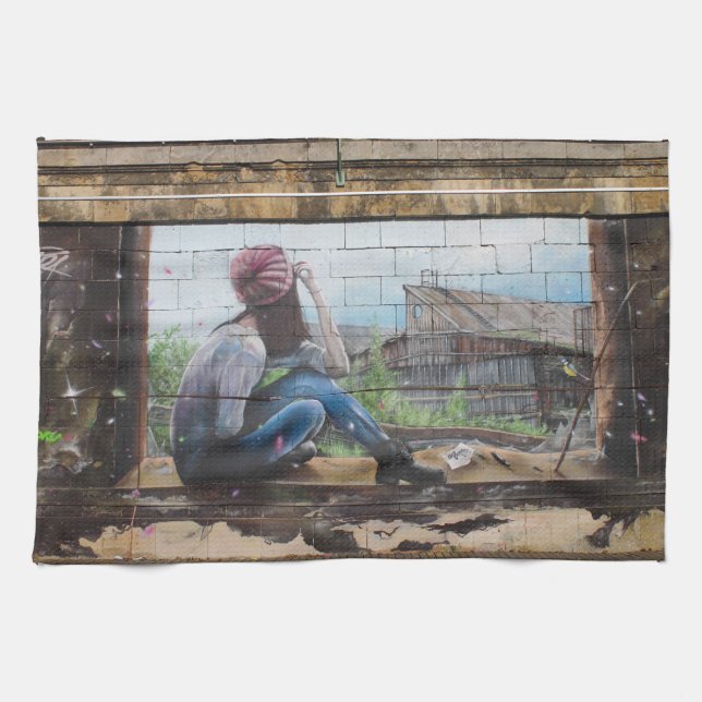 Sweet Childhood Memories Graffiti Tea Towel (Horizontal)