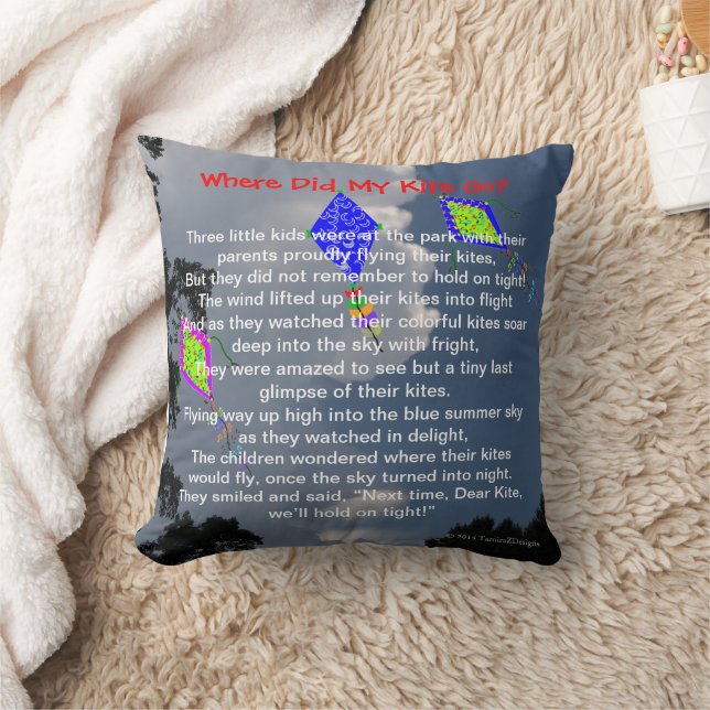 Sweet Childhood Memories Kite Flying Poem 16"x16" Cushion (Blanket)