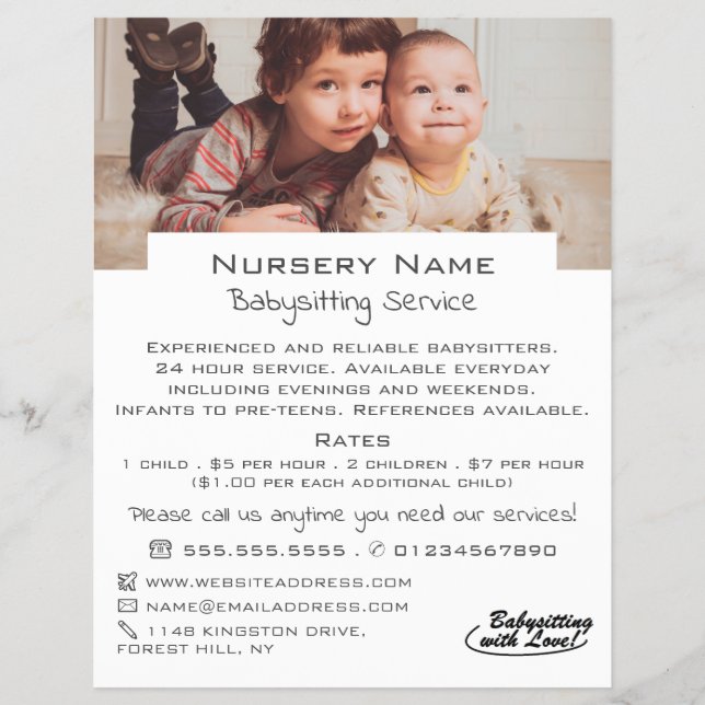Sweet Children Babysitter, Daycare, Nursery Advert Flyer (Front)