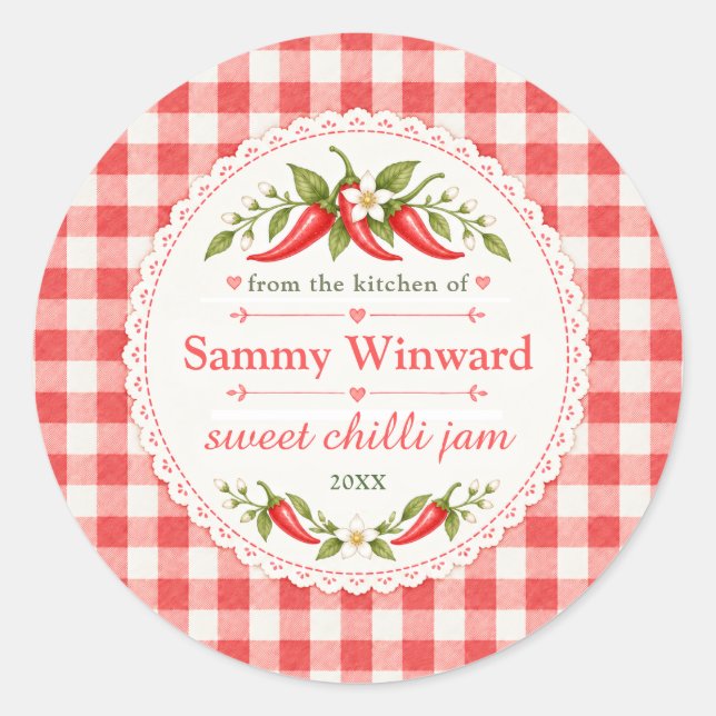Sweet Chilli Jam Homemade Gift Label (Front)