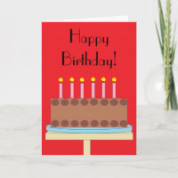 Sweet, Chocolate Birthday Cake: Red Blank