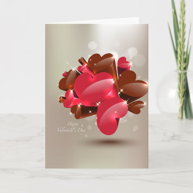 Sweet Chocolate Heart Holiday Card (Front)