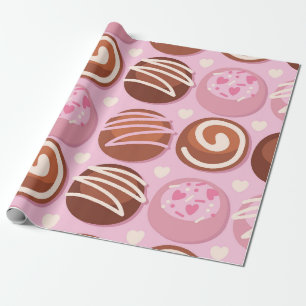 Sweet Chocolate Truffle Pattern Wrapping Paper