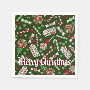 Sweet Christmas Candy Pattern Napkins 2